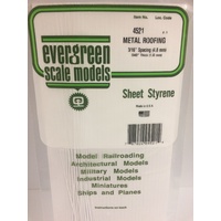 Evergreen 4521 White Polystyrene Seam Roof Sheet 0.188 x 6 x 12" / 4.8mm x 15cm x 30cm (1)