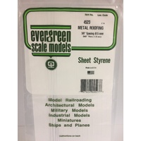 Evergreen White Polystyrene Seam Roof Sheet 0.375 x 6 x 12" / 9.5mm x 15cm x 30cm (1)