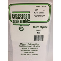 Evergreen White Polystyrene Metal Siding Sheet 0.030 x 6 x 12" / 0.76mm x 15cm x 30cm (1)