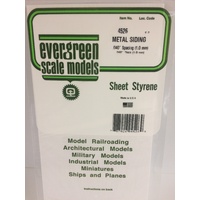 Evergreen 4526 White Polystyrene Metal Siding Sheet 0.040 x 6 x 12" / 1mm x 15cm x 30cm (1)