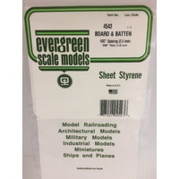Evergreen White Polystyrene Board & Batten Sheet 0.100 x 6 x 12" / 2.5mm x 15cm x 30cm (1)