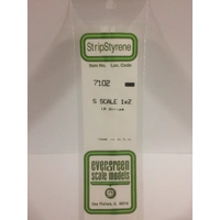 Evergreen White Polystyrene S-Scale Strip 0.016 x 0.031 x 14" (10)