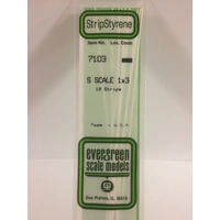 Evergreen White Polystyrene S-Scale Strip 0.016 x 0.047 x 14" (10)