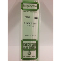 Evergreen White Polystyrene S-Scale Strip 0.016 x 0.063 x 14" (10)