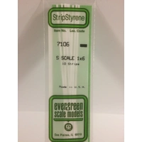 Evergreen White Polystyrene S-Scale Strip 0.016 x 0.094 x 14" (10)