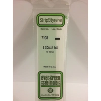 Evergreen White Polystyrene S-Scale Strip 0.016 x 0.125 x 14" (10)