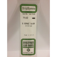 Evergreen White Polystyrene S-Scale Strip 0.016 x 0.156 x 14" (10)