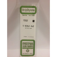 Evergreen White Polystyrene S-Scale Strip 0.031 x 0.031 x 14" (10)