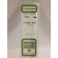 Evergreen White Polystyrene S-Scale Strip 0.031 x 0.188 x 14" (9)