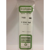 Evergreen White Polystyrene S-Scale Strip 0.063 x 0.125 x 14" (9)