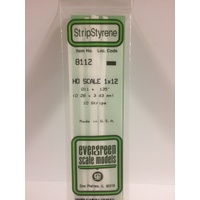 Evergreen White Polystyrene HO Scale Strip 0.011 x 0.138 x 14" (10)