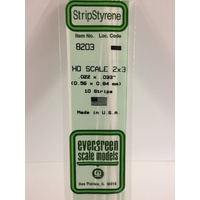 Evergreen White Polystyrene HO Scale Strip 0.023 x 0.034 x 14" (10)