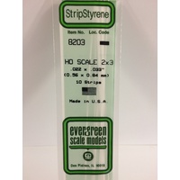 Evergreen White Polystyrene HO Scale Strip 0.023 x 0.034 x 14" (10)