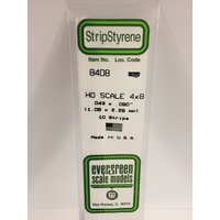 Evergreen White Polystyrene HO Scale Strip 0.046 x 0.092 x 14" (10)