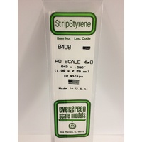 Evergreen White Polystyrene HO Scale Strip 0.046 x 0.092 x 14" (10)