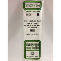Evergreen White Polystyrene HO Scale Strip 0.069 x 0.069 x 14" (10)