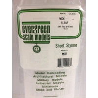 Evergreen Clear Polystyrene Sheet 0.010 x 6 x 12" / 0.25mm x 15cm x 30cm (2)