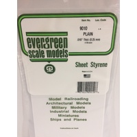 Evergreen 9010 White Polystyrene Sheet 0.010 x 6 x 12" / 0.25mm x 15cm x 30cm (4)