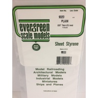 Evergreen White Polystyrene Sheet 0.020 x 6 x 12" / 0.51mm x 15cm x 30cm (3)