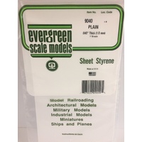 Evergreen White Polystyrene Sheet 0.040 x 6 x 12" / 1mm x 15cm x 30cm (2)