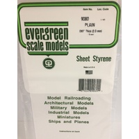 Evergreen White Polystyrene Sheet 0.080 x 6 x 12" / 2mm x 15cm x 30cm (1)