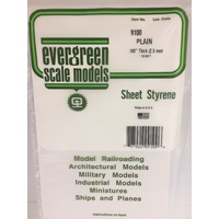 Evergreen White Polystyrene Sheet 0.098 x 6 x 12" / 2.5mm x 15cm x 30cm (1)