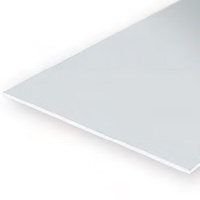 Evergreen White Polystyrene Sheet 0.020 x 8 x 21" / 0.51mm x 20cm x 53cm (6)