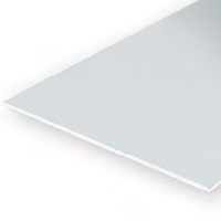 Evergreen White Polystyrene Sheet 0.030 x 11 x 14" / 0.76mm x 28cm x 36cm (Per Sheet)