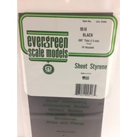 Evergreen 9516 Black Polystyrene Sheet 0.060 x 6 x 12" / 1.5mm x 15cm x 30cm (1)