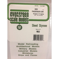 Evergreen White Polystyrene HO-Scale Siding 0.020 x 12 x 24" / 0.51mm x 30cm x 61cm (1)