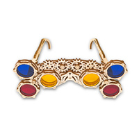 Eco Wood Art 00041 Glasses 'Goggles: Triangle' Wooden Model