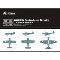 FlyHawk 1/700 WWII USN Carrier-based Aircraft I F4F/SBD/TBD Plastic Model Kit FH1164