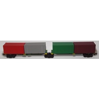 Frateschi HO Twin Container Wagons Shared Centre Bogie ANR