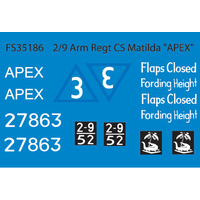 Firestorm 2/9 Arm Regt CS Matilda "APEX" Dry Transfer