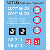 Firestorm Aust Matilda Commando decals