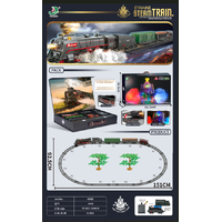 Fenming 1/76 OO Electric Steam Train Set with Lights & Steam Effect - Carry Case (68pc)