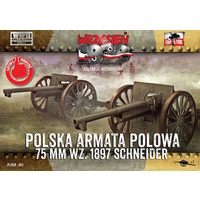 First To Fight 1/72 Polish Field Cannon 75mm Schneider (2 in a box) Plastic Model Kit [033]