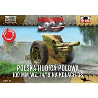 First To Fight 1/72 Polish 100mm Gun on DS. wheels Plastic Model Kit 060