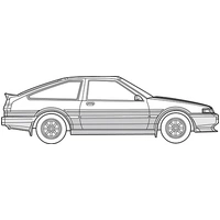 Fujimi 1/24 Toyoya AE86 Trueno w/Carbon Hood Decal [Tohge-3 EX-1] Plastic Model Kit