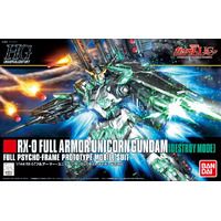 Bandai Gundam HGUC 1/144 Full Armor Unicorn (Destroy Mode) Gunpla Plastic Model Kit