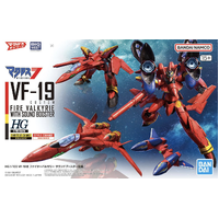 Bandai Macross HG 1/100 Vf-19 Custom Fire Valkyrie With Sound Booster Plastic Model Kit