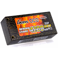 Gens Ace 4200mAh 60C 7.4V Hard Case Battery "Shorty" (4.0mm banana to Deans Plug)