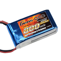 Gens Ace 800mAh 20C 7.4V Soft Case Lipo Battery (JST Plug)