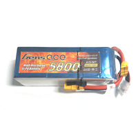 Gens Ace 5800mAh 45C 22.2V Soft Case Lipo Battery (XT90 Plug)