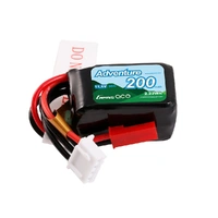 Gens Ace 3S 200mAh 30C 3.7V Soft Pack Lipo Battery (JST)