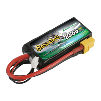 Gens Ace Bashing 2200mAh 7.4V 2S 35C Soft Case LiPo Battery w/XT60 Connector