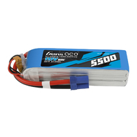 Gens Ace 3S 5500mAh 11.1V 60C Soft Case LiPo Battery (EC5)