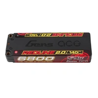 Gens Ace 2S Redline 2.0 6800mAh 140C 7.6V Hardcase LiPo Battery (5.0mm Bullet)