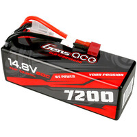 Gens Ace 4S 7200mAh 14.8V 60C Hardcase/Hardwired LiPo Battery (Deans)