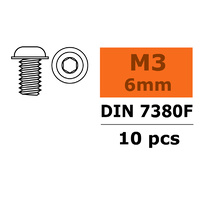 G-Force Socket Low Round Flanged Head Screw M3x6 Steel GF-0104-001